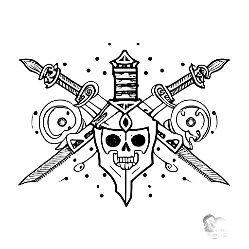 Sword With Minialistic Skulls
