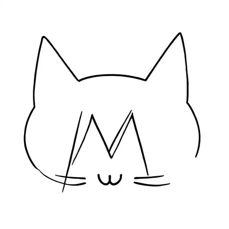 Cat With Letter M