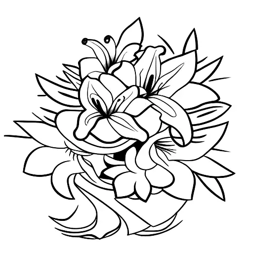 Lily Flower With A Paper Boat