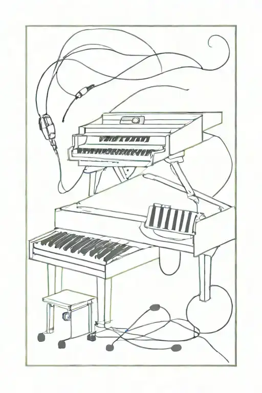 Midi Keyboard Music Cables Piano Synthesizer Keyboard