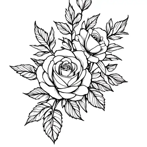 Creates A Delicate Floral Composition With Flowers Like Roses