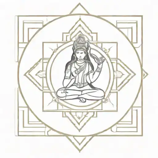 Hindu Goddess Saraswati Yantra Symbol