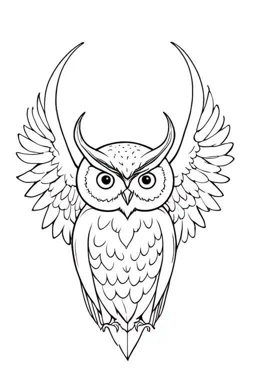 Owl With Devil And Angel Wings