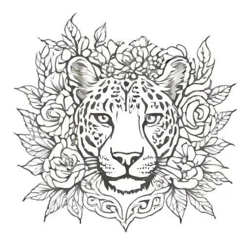 Panther Portrait Flower Crown