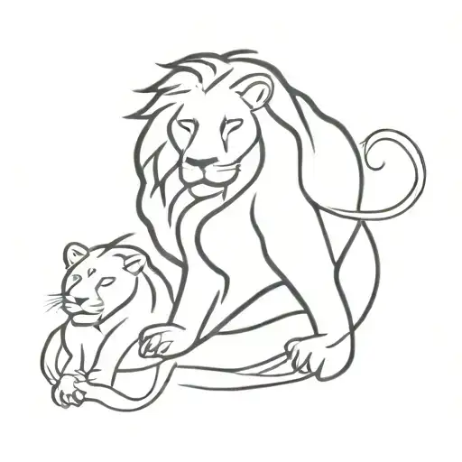 Lion And Justice Intertwined