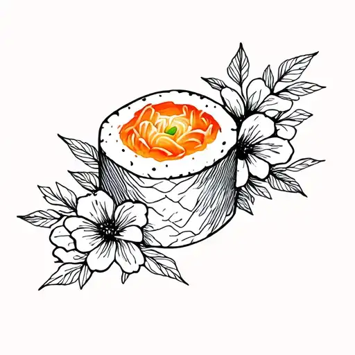 Sushi Wrapped In Flowers