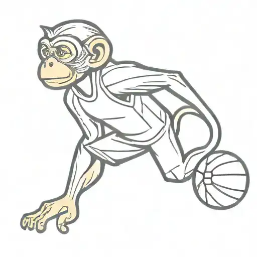 Monkey Playing Basketball
