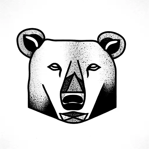 Polar Bear Head On Top Of Upside Down Triangle