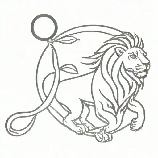 Lion And Symbol Of Justice