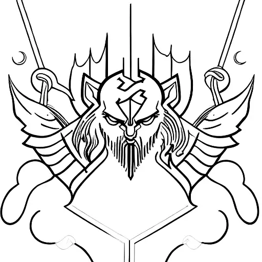 Norse Design With Well Of Echoes Symbol
