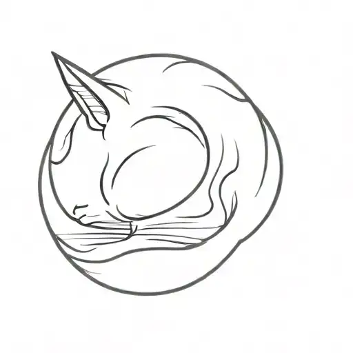 Outline Of A Cat Curled