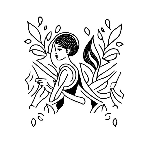 Slim Female Silhouette In Black