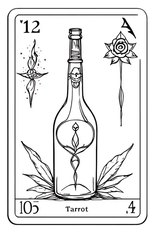 Bottle And Death Tarot Card