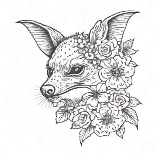 Bat Wearing Flower Crown