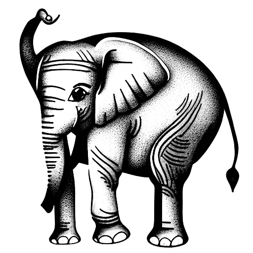 Baby Elephant With Elephant Mother