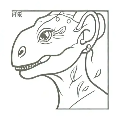 Pretty Dinosaur Wearing Earrings