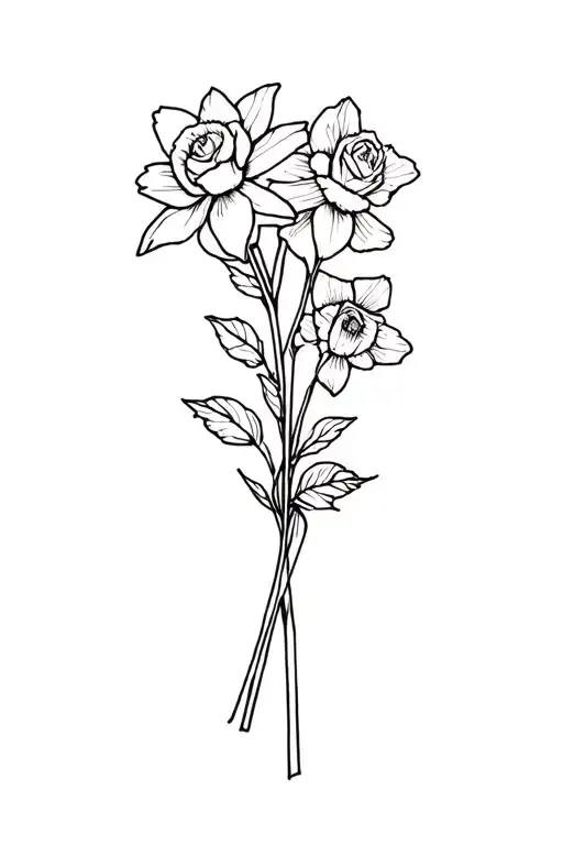 Rose And Daffodil Bouquet Wrapped Small For Hand