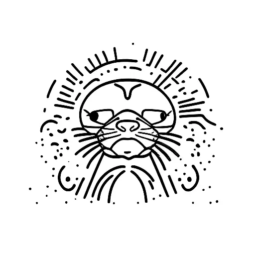 Simple Full Body Sea Lion Sitting Up On A Rock