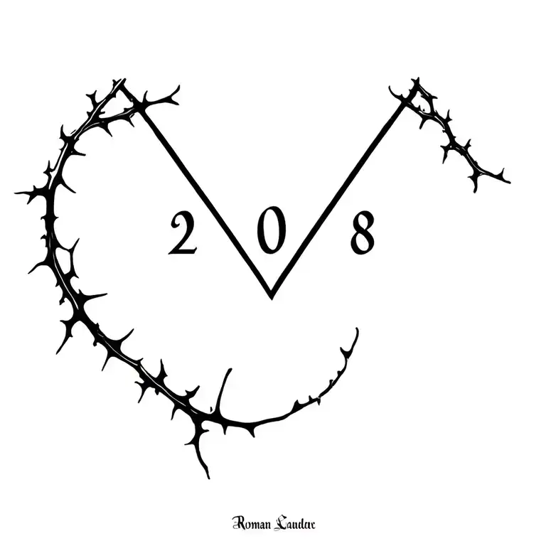 Grape Vine And Crown Of Thorns Roman Numerals Year 2008 In The Middle
