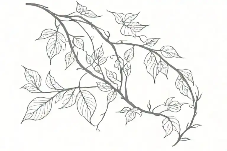 Less Soft Leaves In A Vine