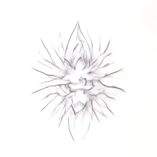 Saiyan Symbol Minimal Line Art