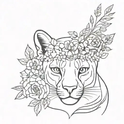 Puma Portrait Flower Crown
