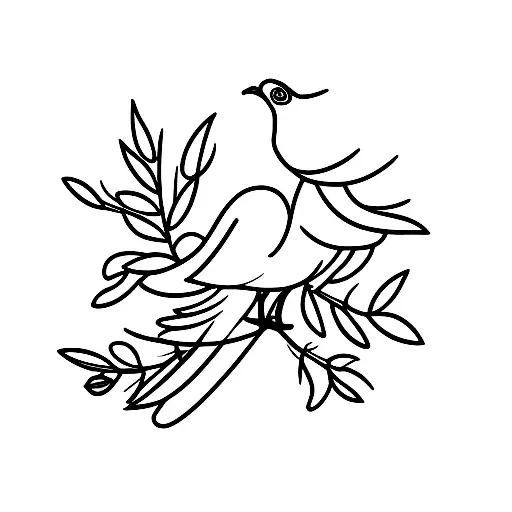 Dove Holding Olive Branch