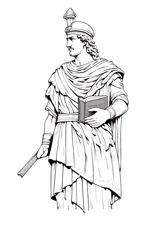 Roman Soldier Holding A Book