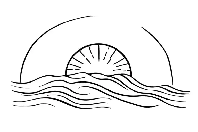 Sunrise At The Ocean Waves