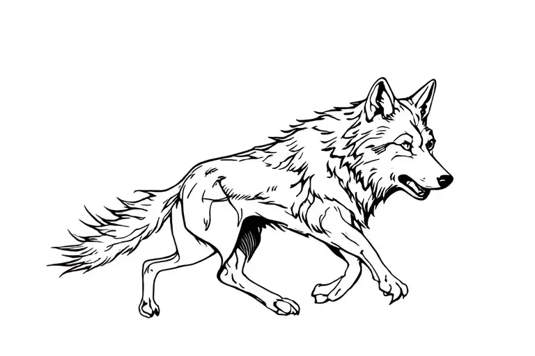 Wolf Running Clear Face