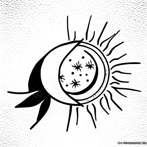 Sun And Moon With A Bee