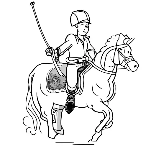 Electrician-themed Video Game Character Riding A Horse