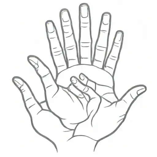 Adult Hand With 5 Baby Hands Holding Each Finger