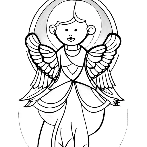 Geometric Angel Holding A Child
