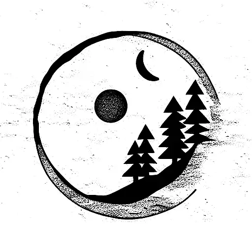 Deer Forest Mountain Moon Lake