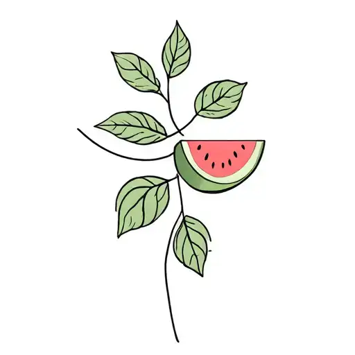 Watermelon And Four Leaf Intertwined