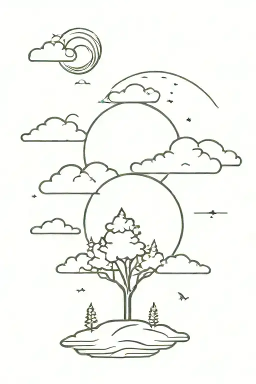 Nature Trees Clouds Sun