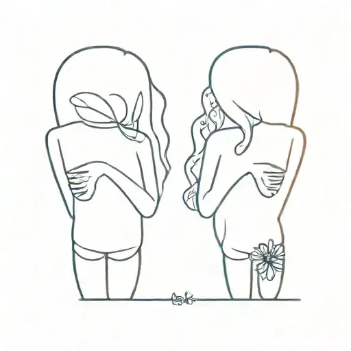 Bestie Cute Dainty Girl Matching But Unque Tattoo Pair