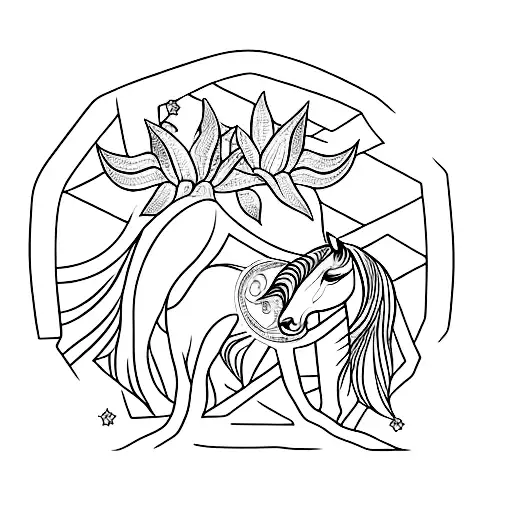 Create Tattoo That Symbolises Diamond Lily And Horse