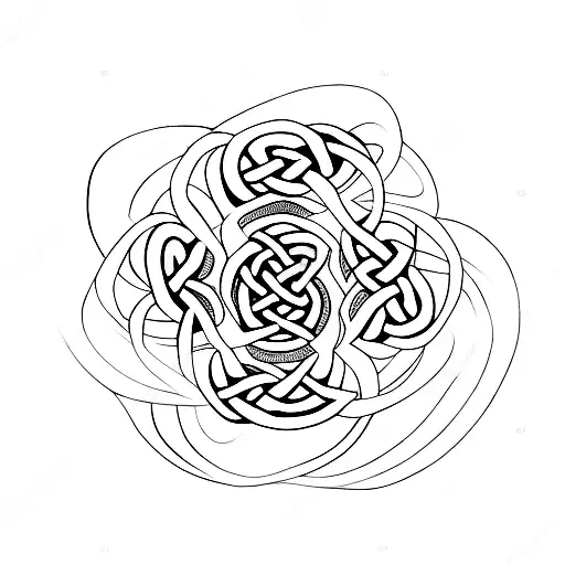 Flower Celtic Love Knot With Lady Bug