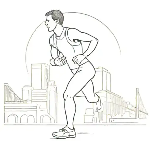 Runner With An Iconic Symbol Of Rotterdam In The Background