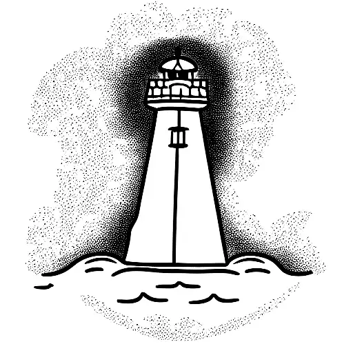 Forest With A Beach And Lighthouse On It With An Anchor