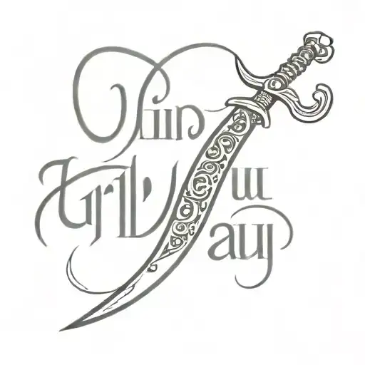 Nirbhau Nirvair Written In Punjabi With A Sword