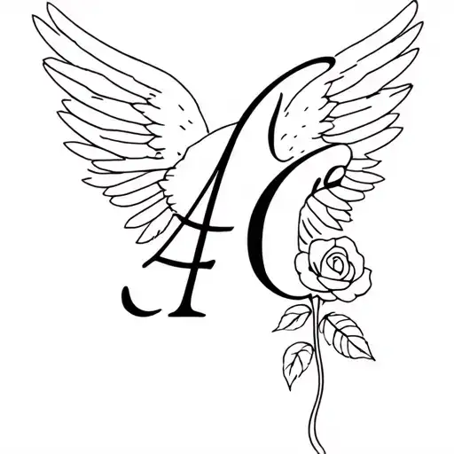 Cross Rose Angel Wing Initial A A C G Clef Mixed