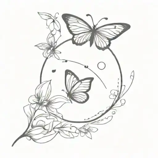Cresent Moon And Butterfly