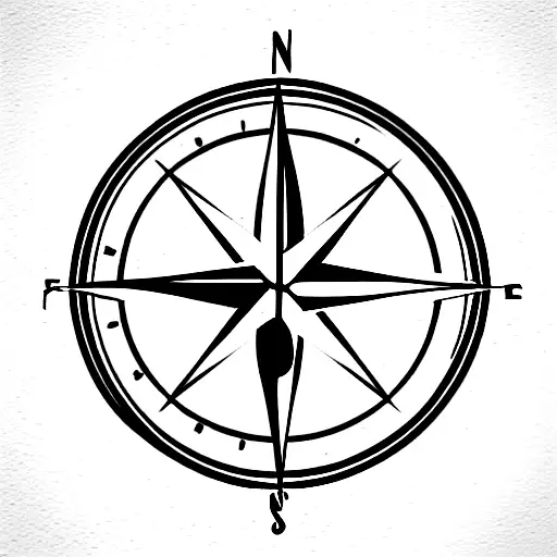 Open Book With Compass Around It