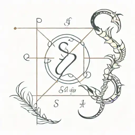 Scorpio And Sagittarius Zodiac Text Symbols Combined