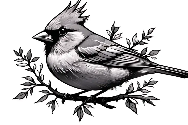 Trippy American Traditional Cardinal Bird