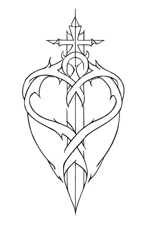 Demon And Cross Intertwined