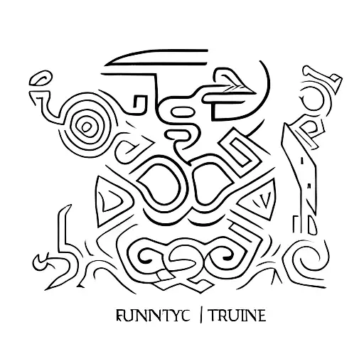 Combine Petroglyphs And Runes To Create A Unique Symbol Representing Strength And Protection